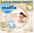 Molfix Pure&Soft 3 Beden 256 Adet Bebek Bezi