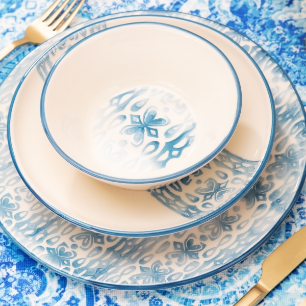 Bernardo Blue Branch 24 Parça Yemek Takımı