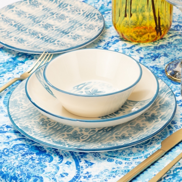 Bernardo Blue Branch 24 Parça Yemek Takımı