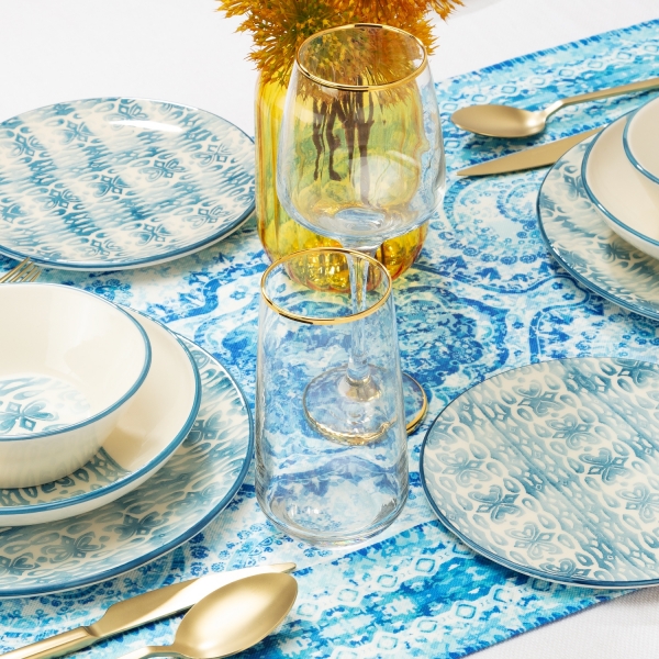 Bernardo Blue Branch 24 Parça Yemek Takımı