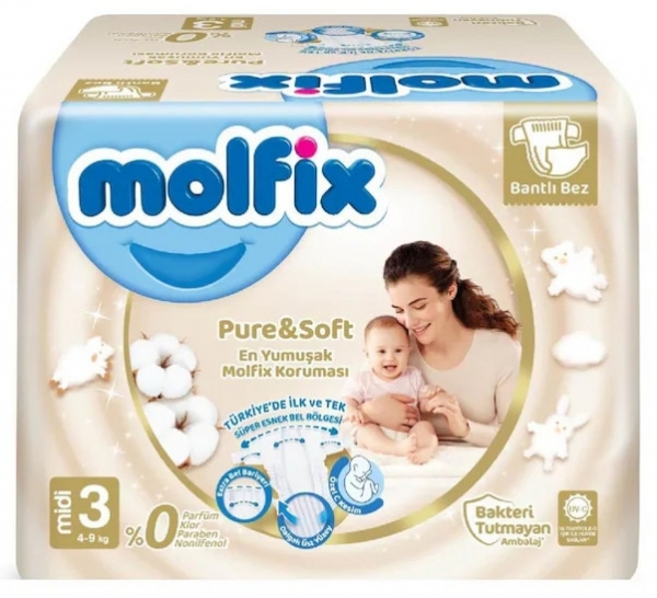 Molfix Pure&Soft 3 Beden 192 Adet Bebek Bezi
