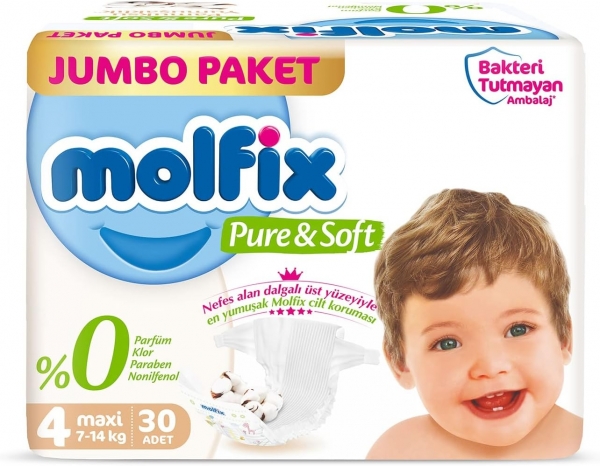 Molfix Pure&Soft 4 Beden 30 Adet Bebek Bezi