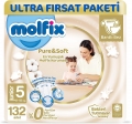Molfix Pure&Soft 5 Beden 132 Adet Bebek Bezi