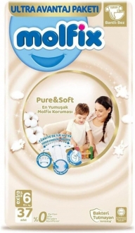 Molfix Pure&Soft 6 Beden 37 Adet Bebek Bezi