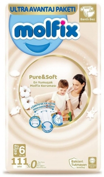 Molfix Pure&Soft 6 Beden 111 Adet Bebek Bezi