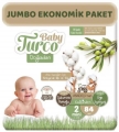 Baby Turco Doğadan 2 Beden 84 Adet Bebek Bezi