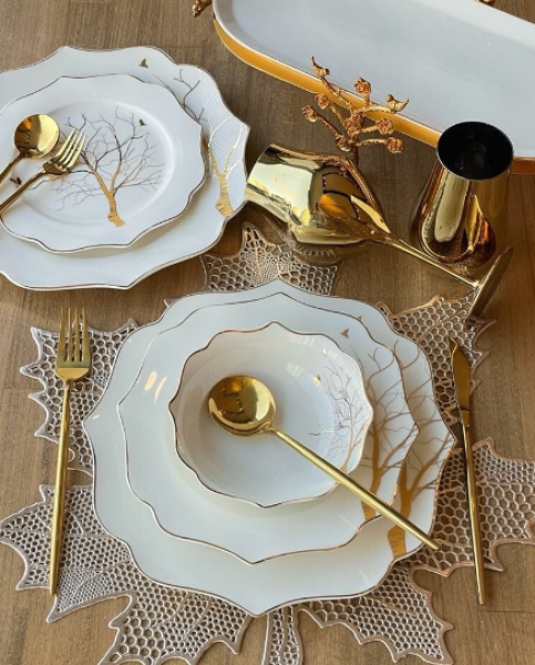 Rossev Arbol Bird 24 Parça Yemek Takımı (24 Parça)