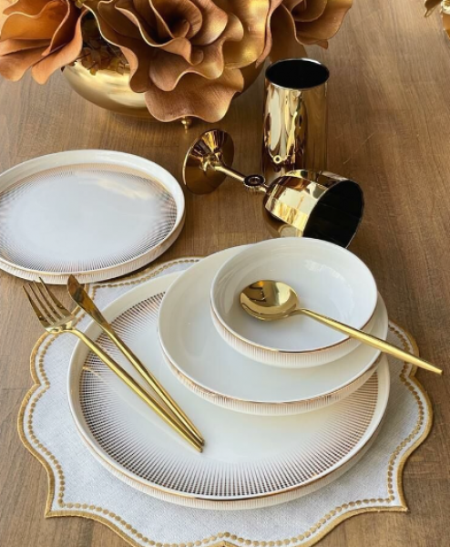 Rossev Deco Modern Point 24 Parça Yemek Takımı