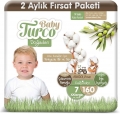 Baby Turco Doğadan 7 Beden 160 Adet Bebek Bezi