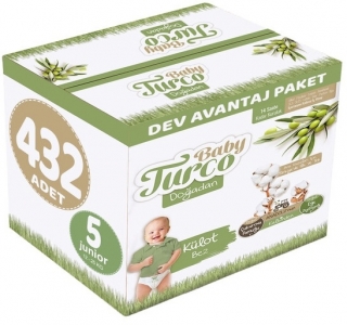 Baby Turco Doğadan Külot Bez 5 Beden 432 Adet Bebek Bezi