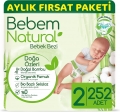 Bebem Natural 2 Beden 252 Adet Bebek Bezi