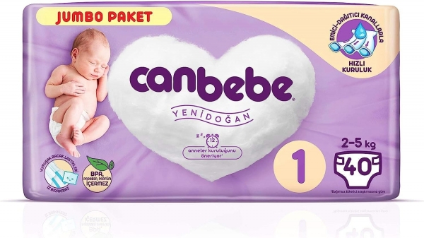 Canbebe 1 Beden 40 Adet Bebek Bezi