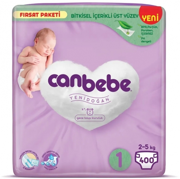 Canbebe 1 Beden 400 Adet Bebek Bezi