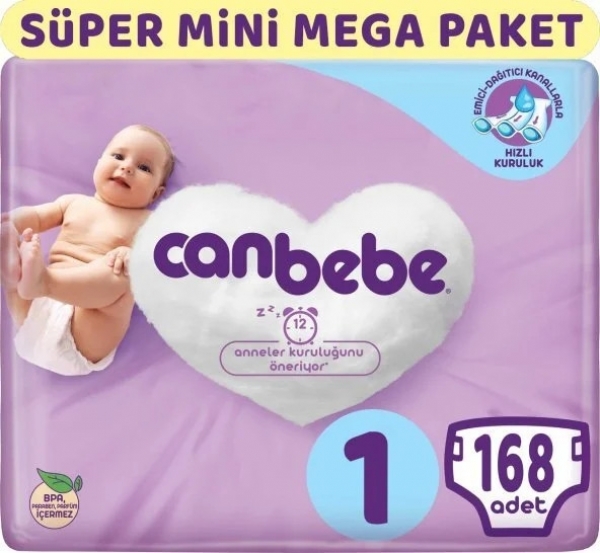 Canbebe 1 Beden 168 Adet Bebek Bezi