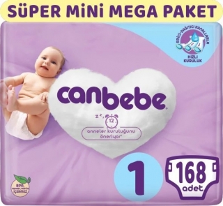 Canbebe 1 Beden 168 Adet Bebek Bezi