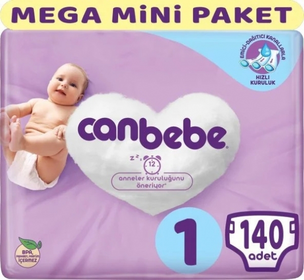 Canbebe 1 Beden 140 Adet Bebek Bezi