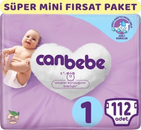 Canbebe 1 Beden 112 Adet Bebek Bezi