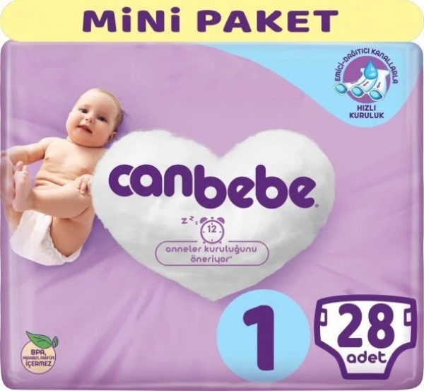 Canbebe 1 Beden 28 Adet Bebek Bezi