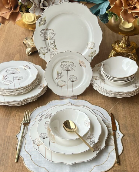 Rossev Modern Faralya 24 Parça Yemek Takımı