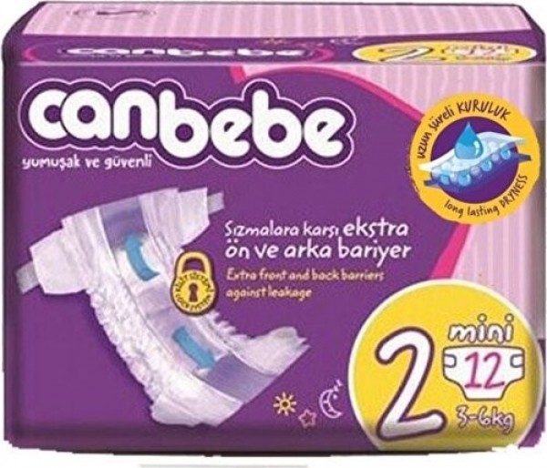 Canbebe 2 Beden 12 Adet Bebek Bezi