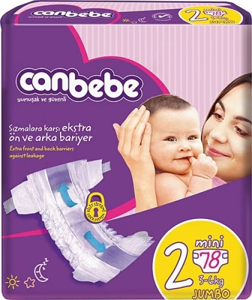 Canbebe 2 Beden 78 Adet Bebek Bezi