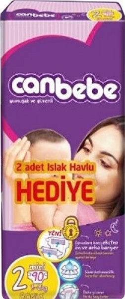 Canbebe 2 Beden 90 Adet Bebek Bezi