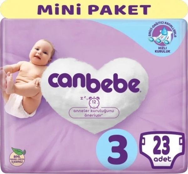 Canbebe 3 Beden 23 Adet Bebek Bezi