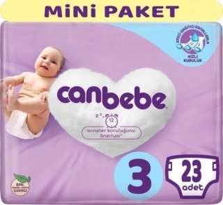Canbebe 3 Beden 23 Adet Bebek Bezi
