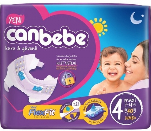 Canbebe 4 Beden 40 Adet Bebek Bezi