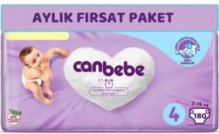 Canbebe 4 Beden 180 Adet Bebek Bezi