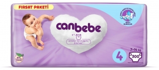 Canbebe 4 Beden 300 Adet Bebek Bezi