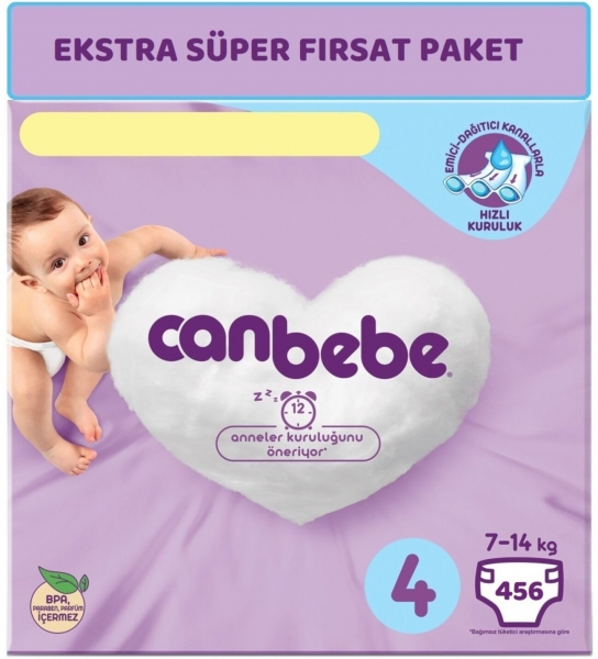 Canbebe 4 Beden 456 Adet Bebek Bezi