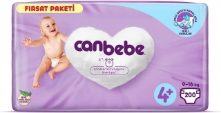 Canbebe 4+ Beden 200 Adet Bebek Bezi