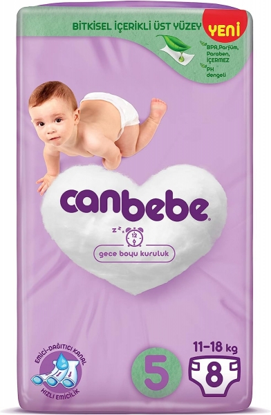 Canbebe 5 Beden 8 Adet Bebek Bezi