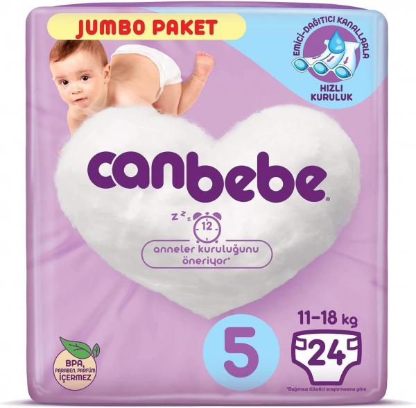 Canbebe 5 Beden 24 Adet Bebek Bezi
