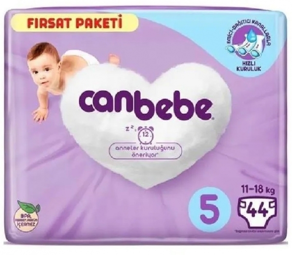 Canbebe 5 Beden 44 Adet Bebek Bezi
