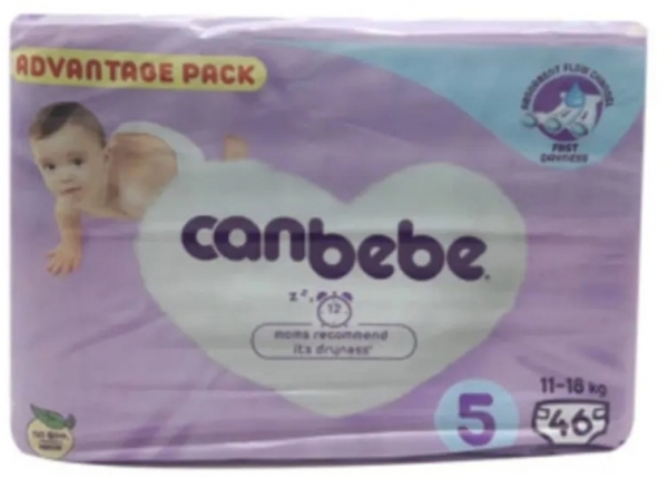 Canbebe 5 Beden 46 Adet Bebek Bezi
