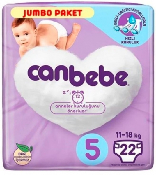 Canbebe 5 Beden 22 Adet Bebek Bezi