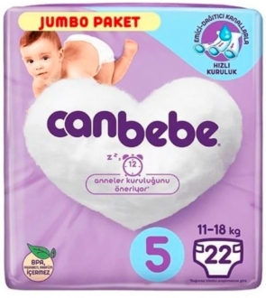 Canbebe 5 Beden 22 Adet Bebek Bezi