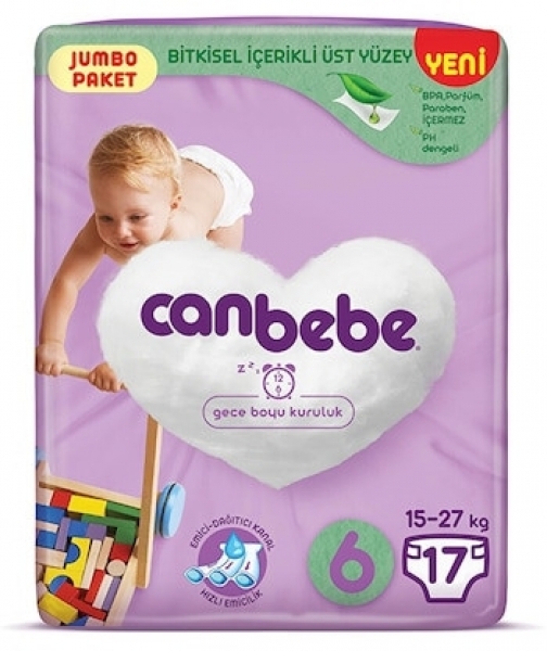 Canbebe 6 Beden 17 Adet Bebek Bezi