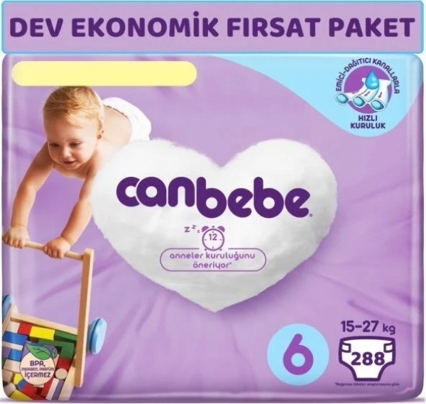 Canbebe 6 Beden 288 Adet Bebek Bezi