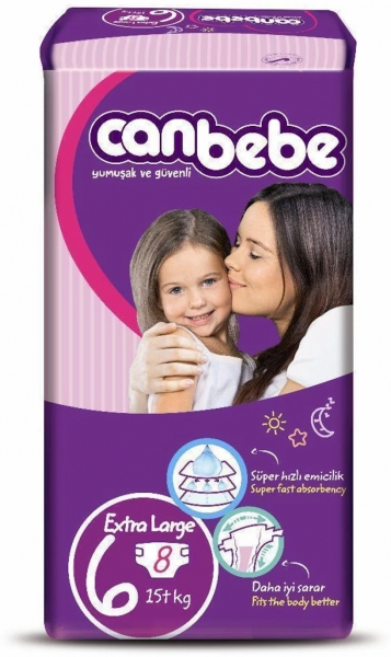 Canbebe 6 Beden 8 Adet Bebek Bezi