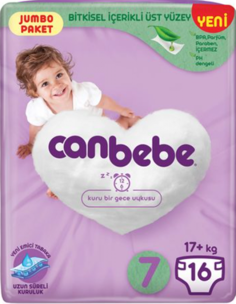 Canbebe 7 Beden 16 Adet Bebek Bezi