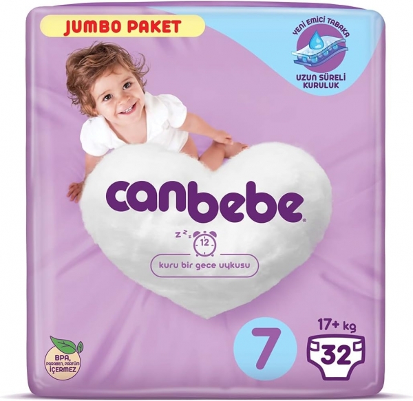 Canbebe 7 Beden 32 Adet Bebek Bezi