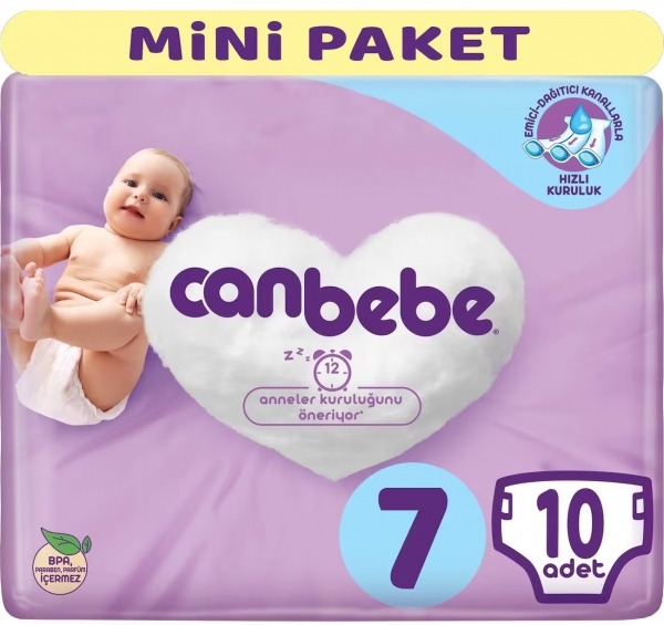 Canbebe 7 Beden 10 Adet Bebek Bezi