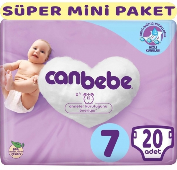 Canbebe 7 Beden 20 Adet Bebek Bezi