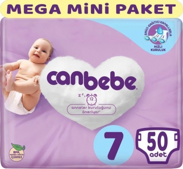 Canbebe 7 Beden 50 Adet Bebek Bezi
