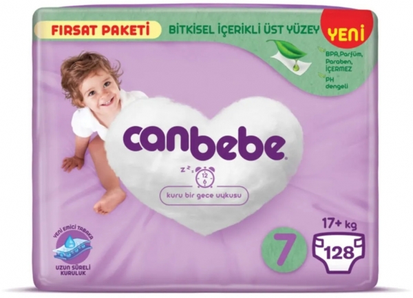 Canbebe 7 Beden 128 Adet Bebek Bezi