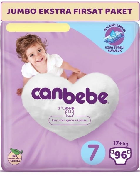 Canbebe 7 Beden 96 Adet Bebek Bezi