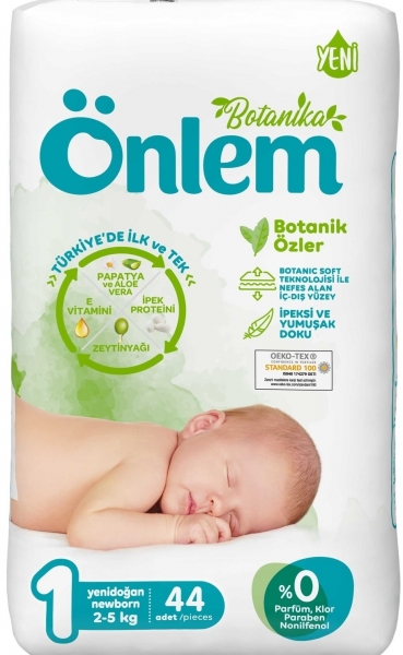Önlem Botanika 1 Beden 44 Adet Bebek Bezi